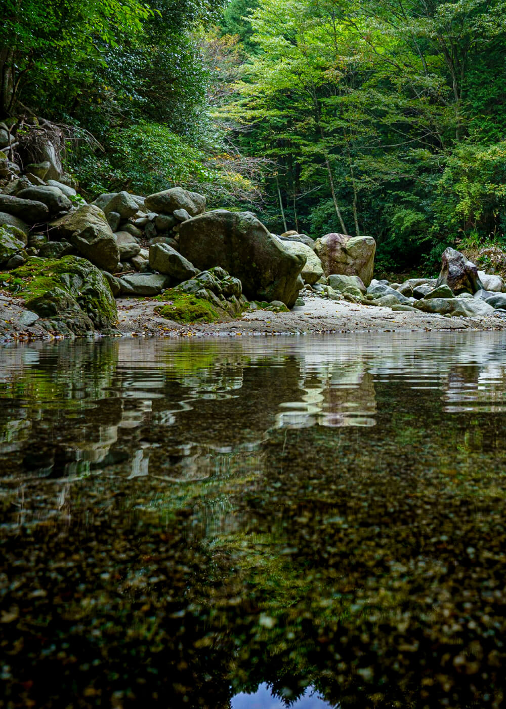 鈍川渓谷の風景